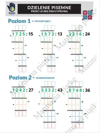 Dzielenie pisemne przez liczbę dwucyfrową