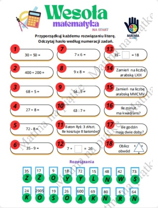Pierwsza lekcja matematyki w klasie 4
