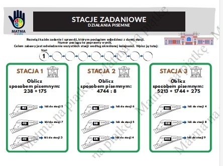 Stacje zadaniowe - Działania pisemne